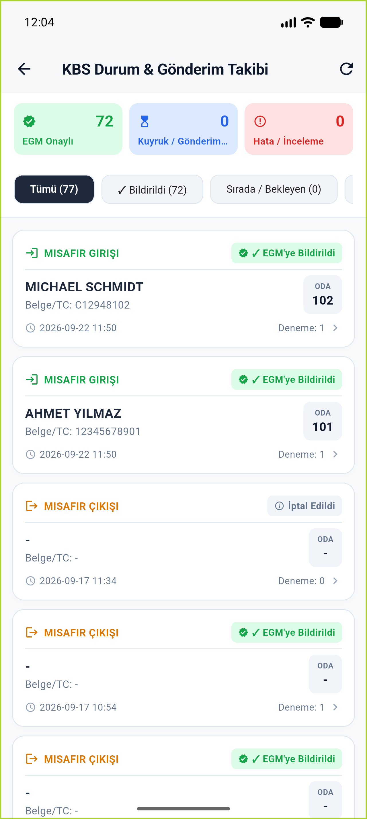 InnDesk360 EGM KBS Bildirim Teyidi
